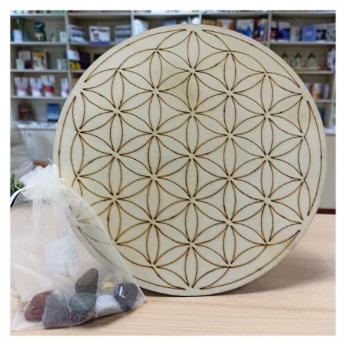 Pack Rejilla Simb. Flor de la Vida + Kit de Piedras Chakras