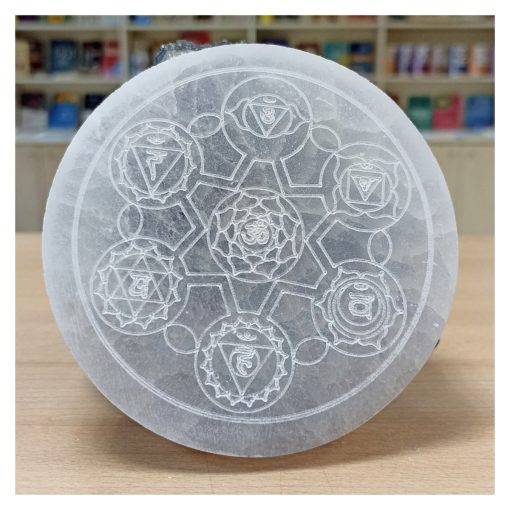 Bases de Selenita 10cm Chakras