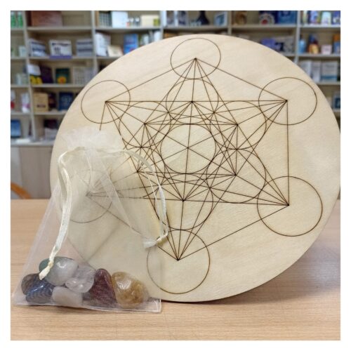 Pack Rejilla Simbolo Metatron + Kit de Piedras Chakras