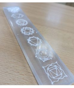 Regla de Selenita con Chakras 19cm