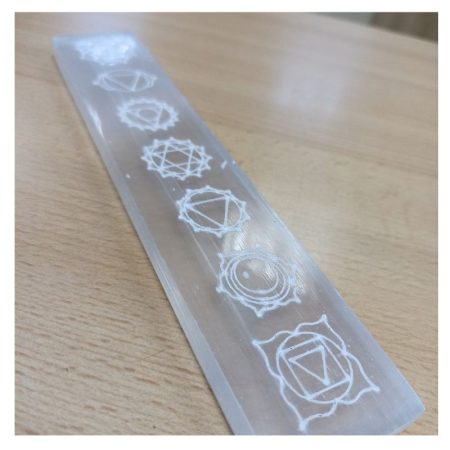 Regla de Selenita con Chakras 19cm