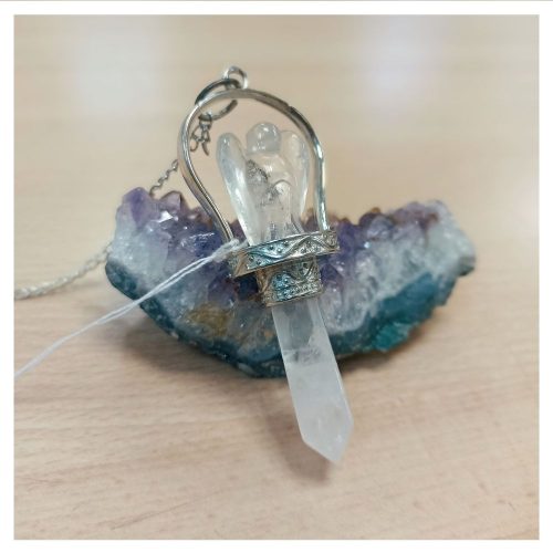 Pendulo Angel Cuarzo Cristal 6cm - Imagen 2