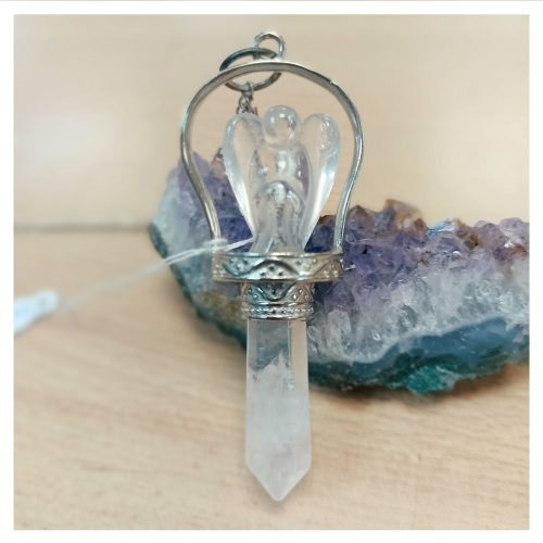 Pendulo Angel Cuarzo Cristal 6cm
