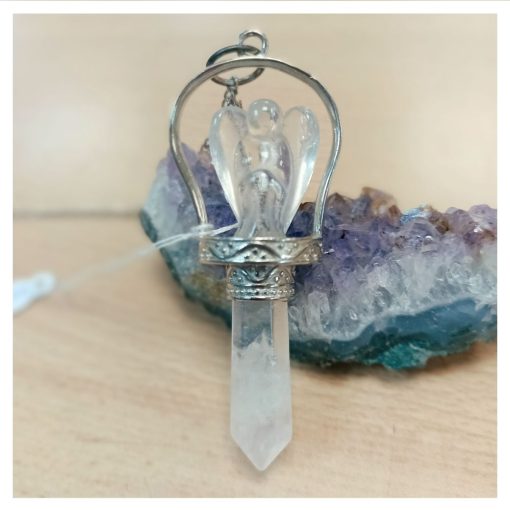 Pendulo Angel Cuarzo Cristal 6cm