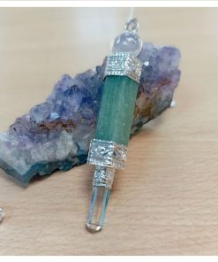 Pendulo Punta Cuarzo Crystal y Cuerpo Jade 6cm
