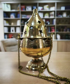 Porta Incienso y Quemador de Bronce diseño Estrella