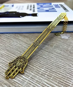 Marca libros dorado estrella cuarzo rosa